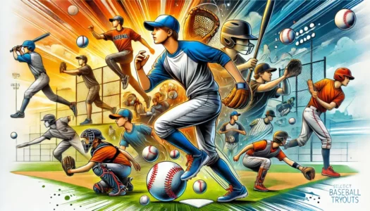 A vibrant and dynamic header image for a blog post about preparing for select baseball tryouts. The image should feature young athletes in baseball ge (2)